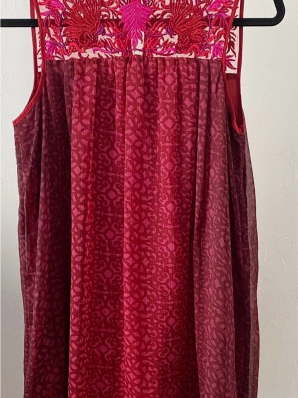 Niki Tlanapan Anthropologie Amara Embroidered Yoke High Neck Trapeze Dress 12 - Picture 6 of 6